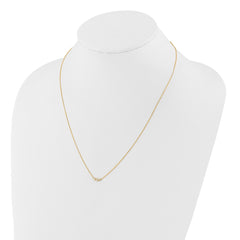 14k Polished 3-Stone CZ 18 inch Necklace Plus 2 inch Extender