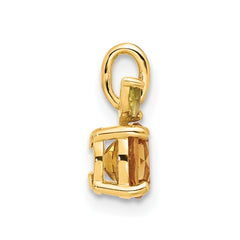 14K Gold Citrine and Peridot Orange Chain Slide