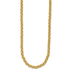 14k Polished Fancy 5mm Rolo Link 18 inch Necklace