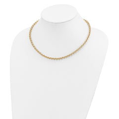14k Polished Fancy 5mm Rolo Link 18 inch Necklace
