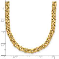 14k Polished Fancy 5mm Rolo Link 18 inch Necklace