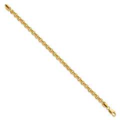 14k Polished Fancy 5mm Rolo Link 7.5 inch Bracelet