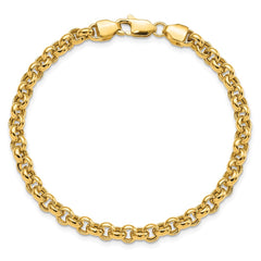 14k Polished Fancy 5mm Rolo Link 8.5 inch Bracelet