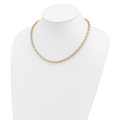 14k Polished 4.5mm Fancy Oval Link 18 inch Necklace