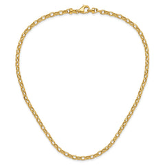 14k Polished 4.5mm Fancy Oval Link 18 inch Necklace