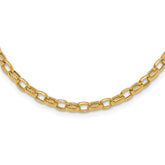 14k Polished 4.5mm Fancy Oval Link 18 inch Necklace