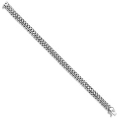 14k White Gold Polished 7mm Mesh 7.25 inch Bracelet