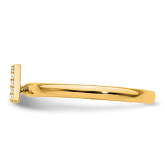 14K Stackable Diamond Initial A Ring