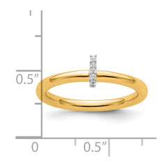 14K Stackable Diamond Initial I Ring