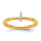 14K Stackable Diamond Initial I Ring