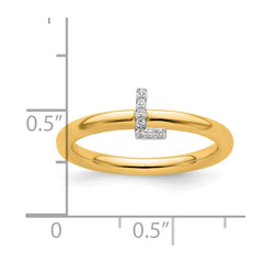 14K Stackable Diamond Initial L Ring