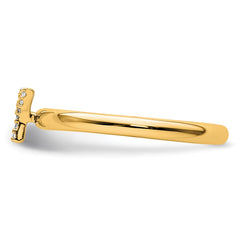 14K Stackable Diamond Initial Y Ring