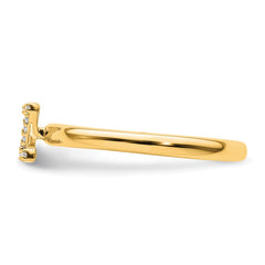 14K Stackable Diamond Initial Z Ring