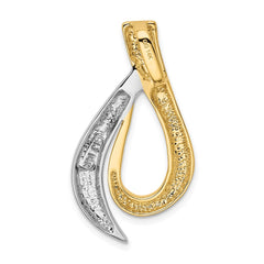 14k Two-tone Polished Slide Fits up to 6mm Regular/8mm Fancy or Reversible Omega - 2
