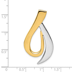 14k Two-tone Polished Slide Fits up to 6mm Regular/8mm Fancy or Reversible Omega - 2