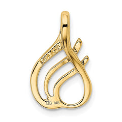 14k Polished Slide Fits up to 2mm Regular/4mm Fancy or Reversible Omega - 2