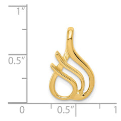 14k Polished Slide Fits up to 2mm Regular/4mm Fancy or Reversible Omega - 2