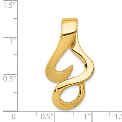 14k Polished Slide Fits up to 10mm Regular/Fancy/Reversible Omega