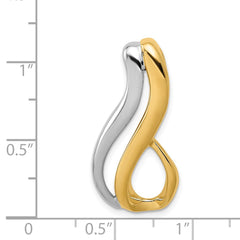 14k Two-Tone Slide Fits up to 6mm Regular/Fancy/Reversible Omega - 2