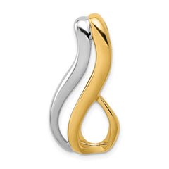 14k Two-Tone Slide Fits up to 6mm Regular/Fancy/Reversible Omega - 2