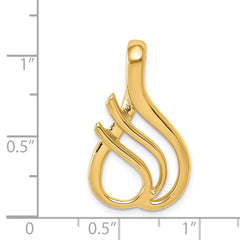 14k Polished Slide Fits up to 4mm Regular/6mm Fancy or Reversible Omega - 4