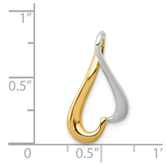 14k Two-tone Slide Fits up to 2mm Regular/4mm Fancy or Reversible Omega