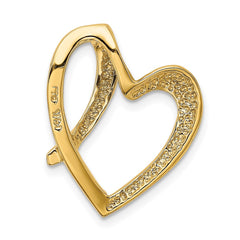 14k Polished Heart Slide Fits up to 4mm Regular/6mm Fancy or Reversible Omega - 2