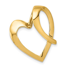 14k Polished Heart Slide Fits up to 4mm Regular/6mm Fancy or Reversible Omega - 2