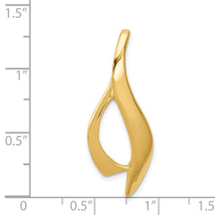 14k Polished Slide Fits up to 4mm Regular/6mm Fancy or Reversible Omega - 5