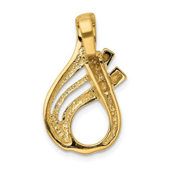 14k Polished Slide Fits up to 5mm Regular/6mm Fancy or Reversible Omega