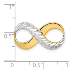 14K with Rhodium Diamond-cut Infinity Slide Fits up to 4mm Fancy or Reversible Omega Only