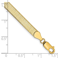 14K 7 inch 5mm Silky Herringbone with Lobster Clasp Bracelet