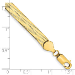 14K 7 inch 5.5mm Silky Herringbone with Lobster Clasp Bracelet