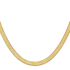 14K 20 inch 6.5mm Silky Herringbone with Lobster Clasp Chain