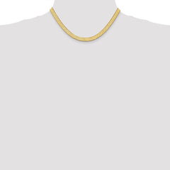14K 16 inch 6.5mm Silky Herringbone with Lobster Clasp Chain