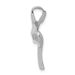14k White Gold Polished Slide Fits up to 2mm Regular/4mm Fancy or Reversible Omega - 3