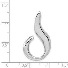 14k White Gold Polished Slide Fits up to 6mm Regular/Fancy/Reversible Omega - 2