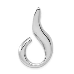 14k White Gold Polished Slide Fits up to 6mm Regular/Fancy/Reversible Omega - 2