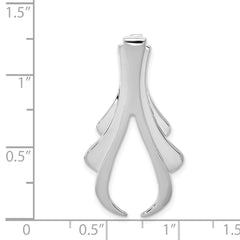 14k White Gold Polished Slide Fits up to 6mm Regular/8mm Fancy or Reversible Omega - 2