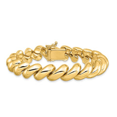14k Polished 12mm 8 inch San Marco Bracelet