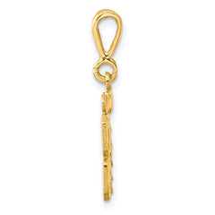 14k Small Brushed Diamond-cut Number 84 Charm