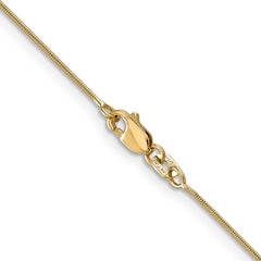 14K 16 inch .8mm Round Snake with Lobster Clasp Chain