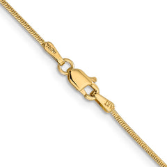 14K 18 inch 1.1mm Round Snake with Lobster Clasp Chain