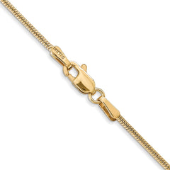 14K 30 inch 1.4mm Round Snake Lobster Clasp Chain
