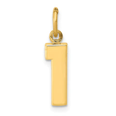 14k Small Polished Number 1 Charm - 2