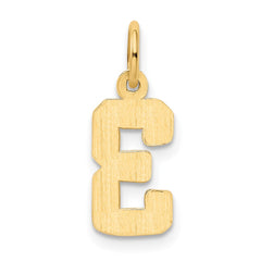 14k Small Polished Number 3 Charm - 2