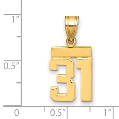 14k Small Polished Number 31 Charm - 2