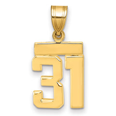 14k Small Polished Number 31 Charm - 2