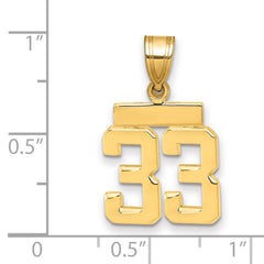 14k Small Polished Number 33 Charm - 2