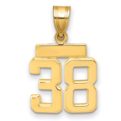 14k Small Polished Number 38 Charm - 2